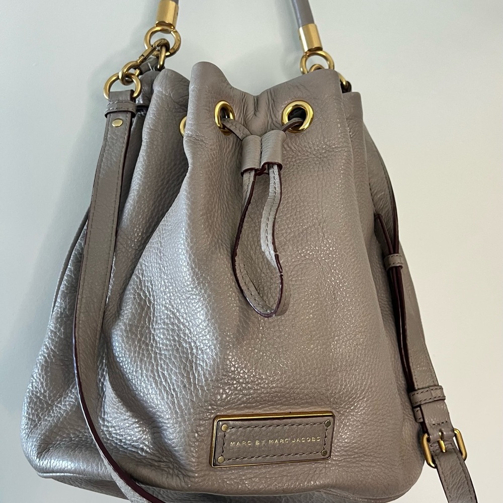 Marc by Marc Jacobs Taupe Leather Bucket Bag